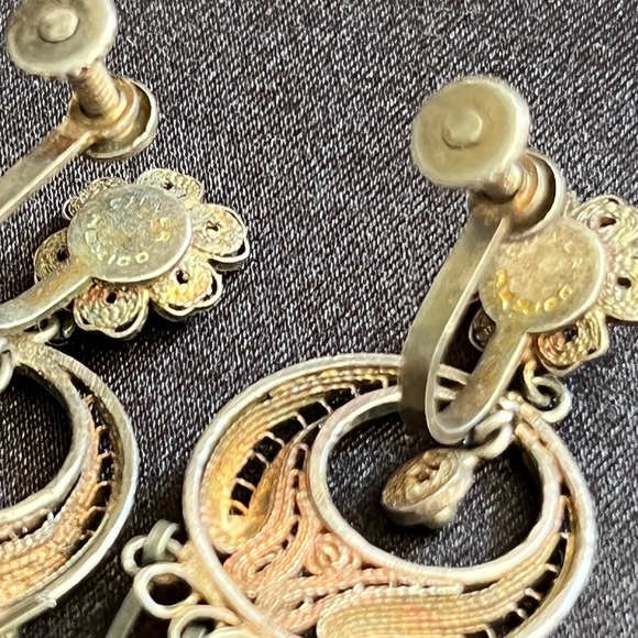 Vintage Taxco Silver Screw Back earrings - Picture 7 of 7